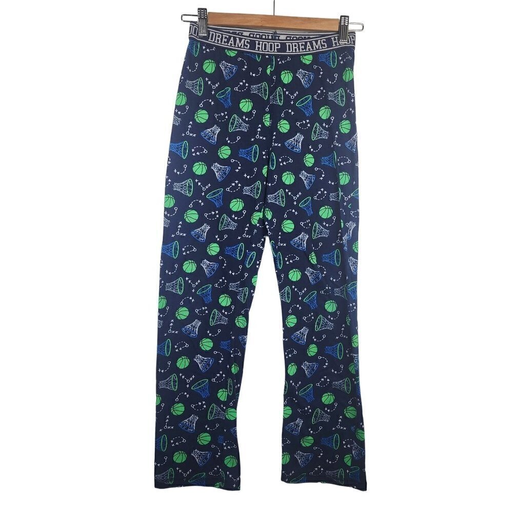 George Hoop Dreams Basketball Print Pajama Bottoms Boys Large 10-12